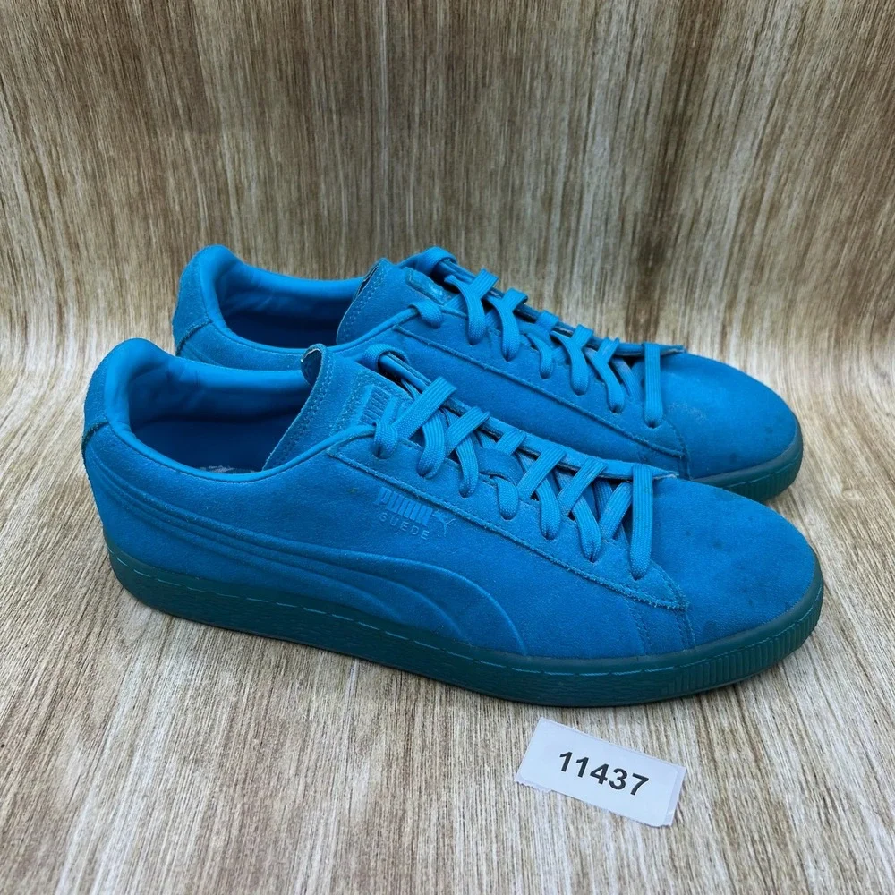 Puma Suede Classic Iced Fluo Atomic Blue Men's Size 10 Shoes Sneakers 361881-03
